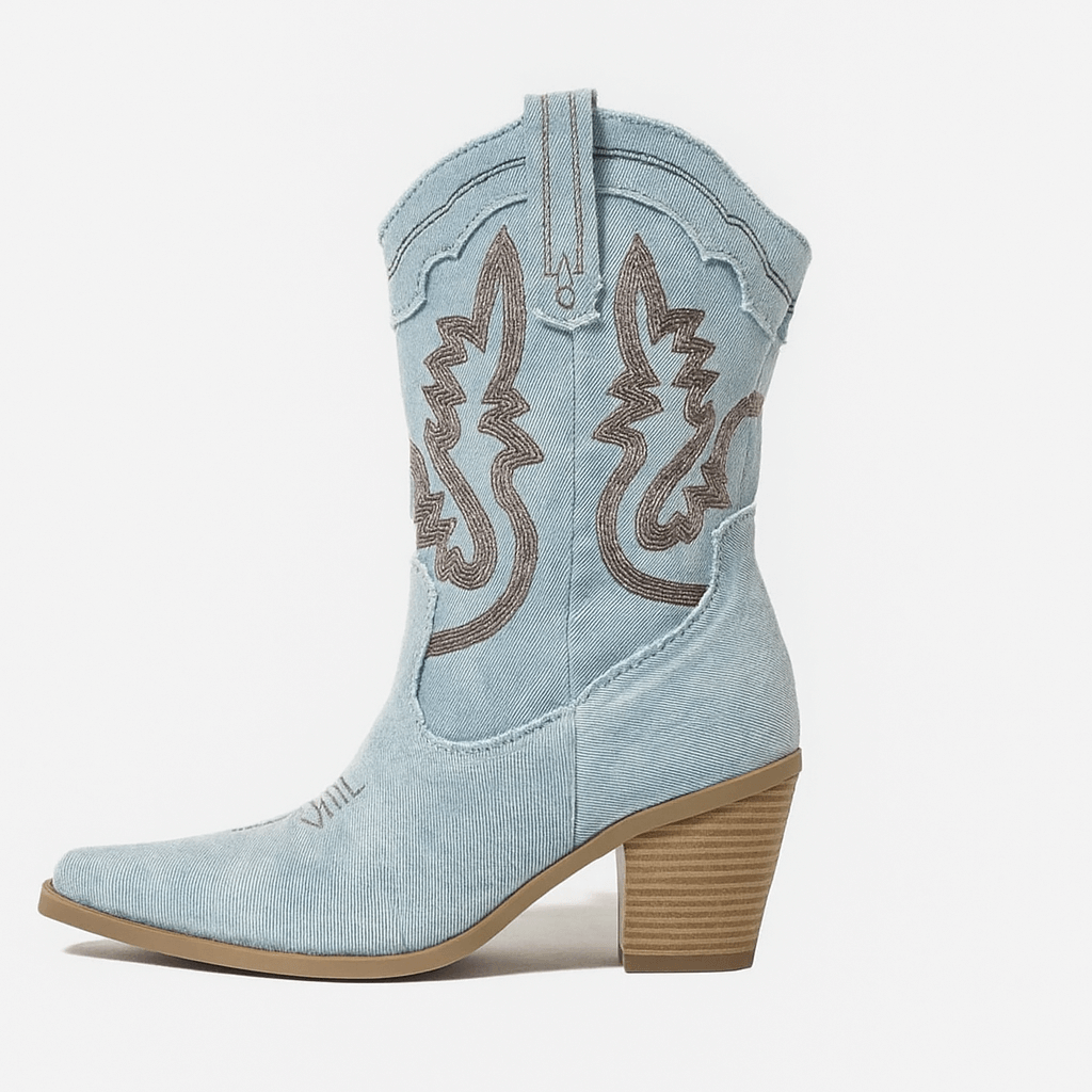 Bota Feminina Texana Jeans Claro Dallas