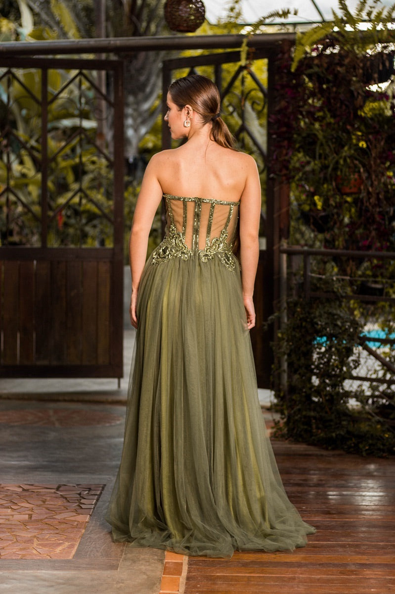VESTIDO MONACO - Verde Oliva
