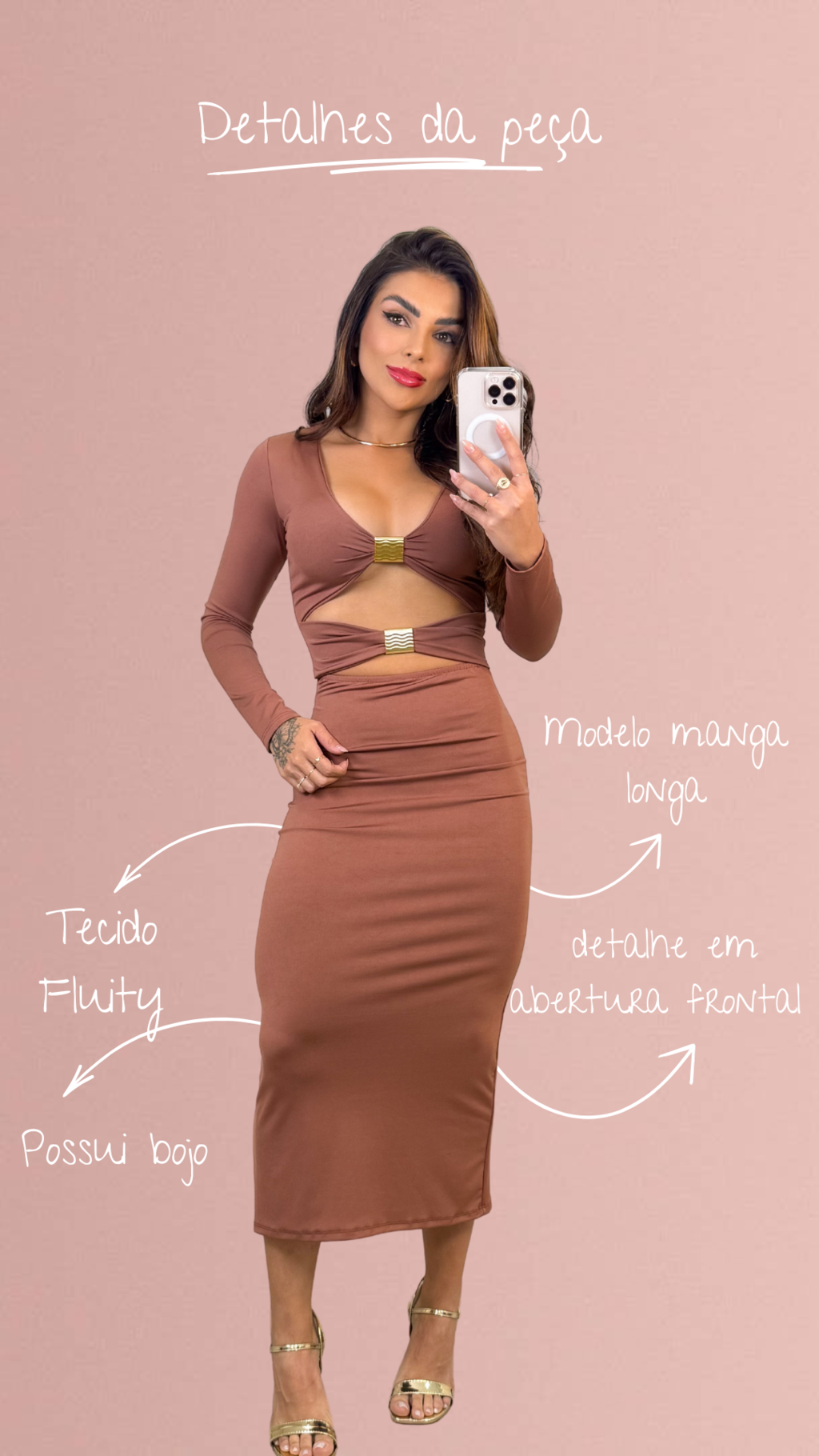 Vestido Malu - Marrom
