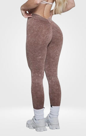 Calça Legging Destonada Efeito Efeito Push-Up Costura em V Modern Lyra - FITNESS