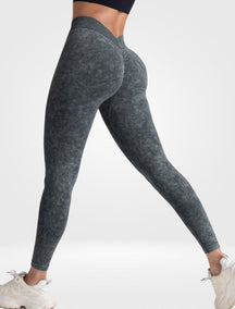 Calça Legging Destonada Efeito Efeito Push-Up Costura em V Modern Lyra - FITNESS