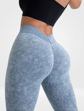 Calça Legging Destonada Efeito Efeito Push-Up Costura em V Modern Lyra - FITNESS