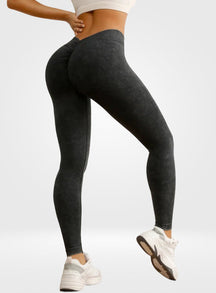 Calça Legging Destonada Efeito Efeito Push-Up Costura em V Modern Lyra - FITNESS