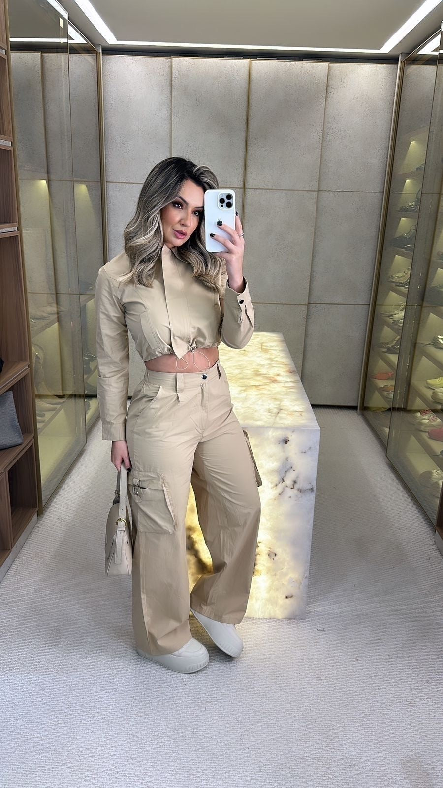 Conjunto Luana | Cropped e Calça Cargo