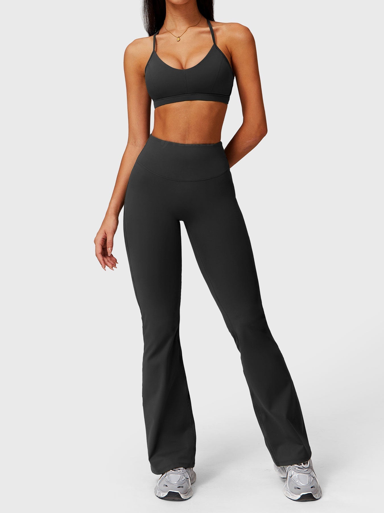 Calça Flare Com Bolso Franzido Modern Giseli - FITNESS