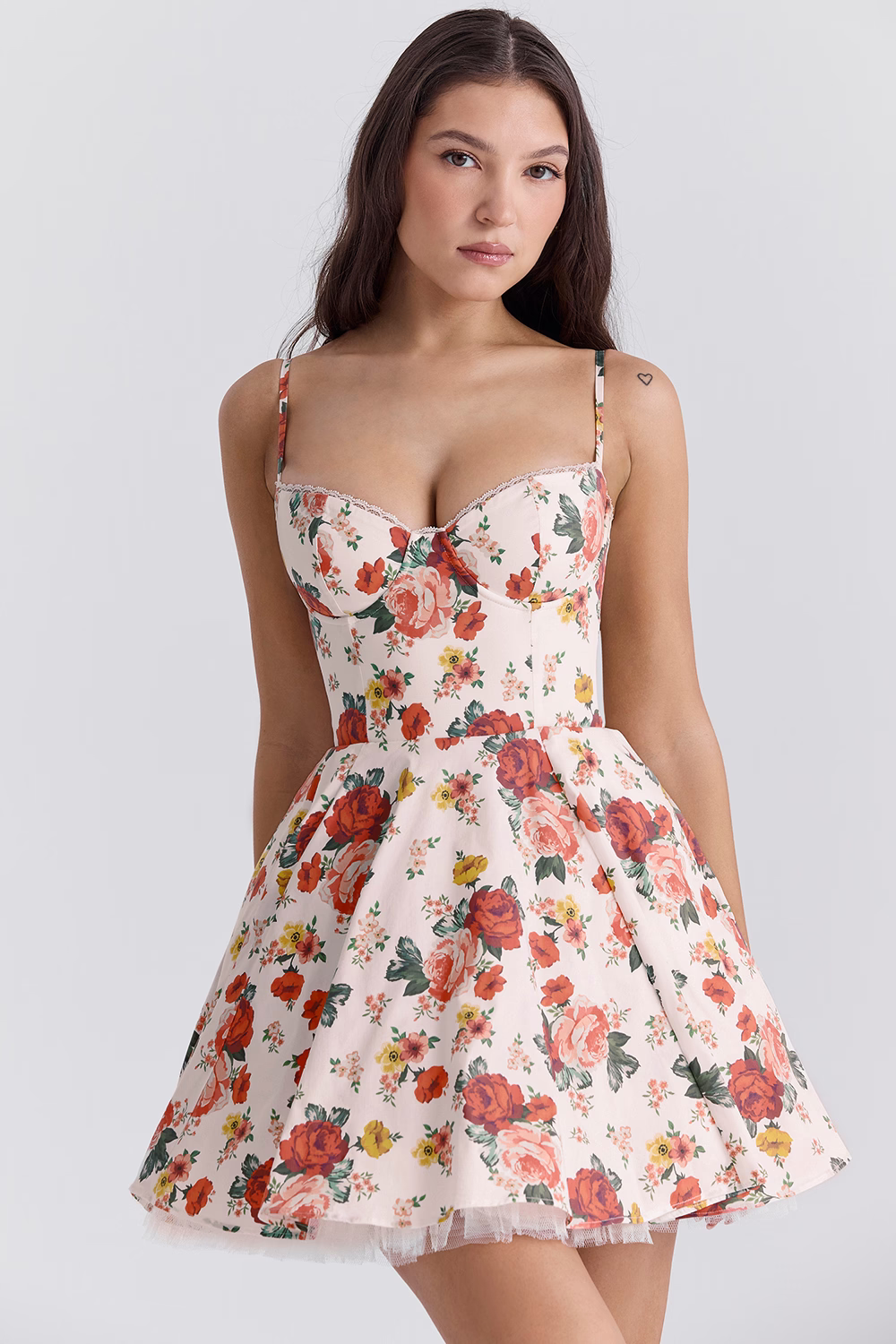 Vestido Curto Floral Modelador Com Forro em Tule Modern Lille - GOLDEN ERA