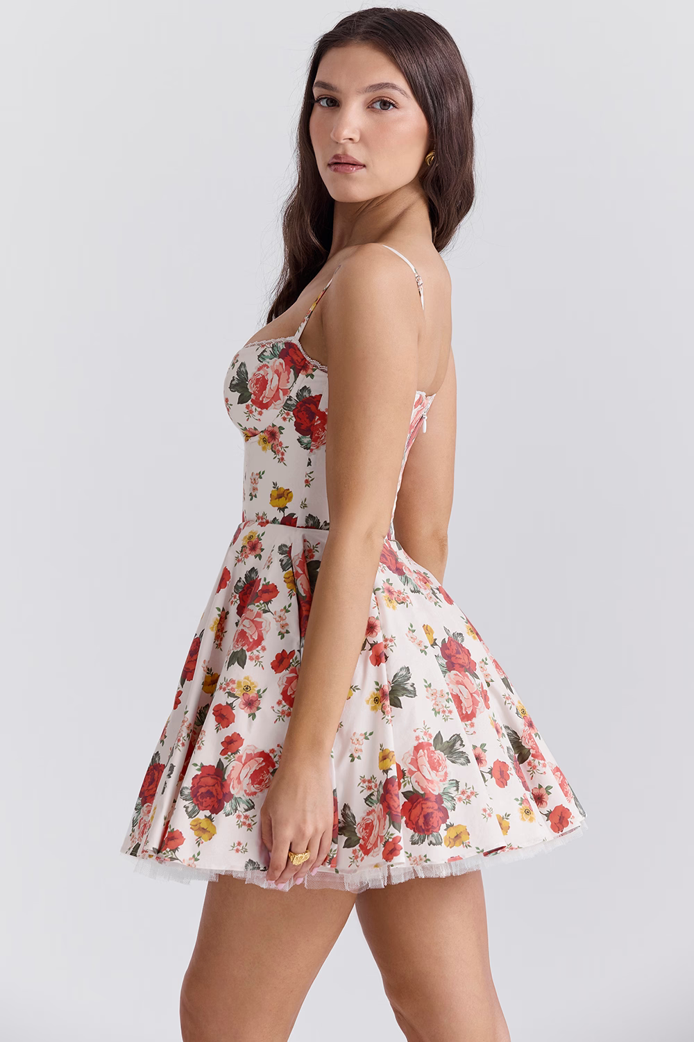 Vestido Curto Floral Modelador Com Forro em Tule Modern Lille - GOLDEN ERA