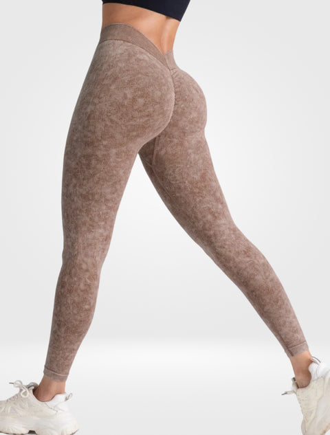 Calça Legging Destonada Efeito Efeito Push-Up Costura em V Modern Lyra - FITNESS