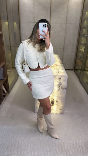Conjunto Lana Tweed Dior | Casaquinho e Saia
