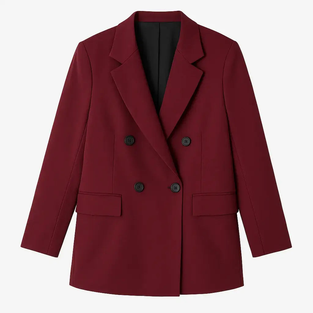 Blazer Feminino Alongado Alfaiataria Vinho