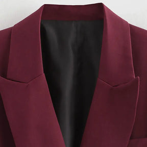 Blazer Feminino Alongado Alfaiataria Vinho