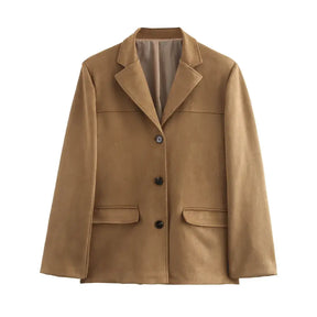 Blazer Feminino Alongado Camurça