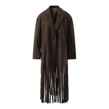 Blazer Feminino Alongado Lã Batida Marrom Far West