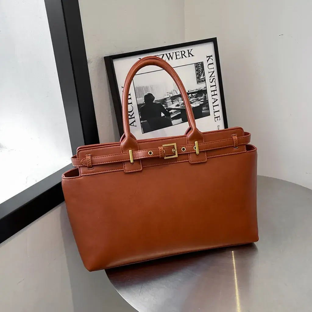 Bolsa Feminina Grande de Couro Marrom Amélia
