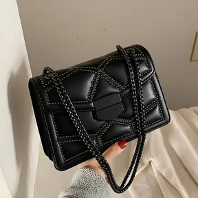 Bolsa Feminina de Couro Preto Modelo Prestige