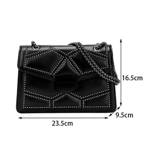 Bolsa Feminina de Couro Preto Modelo Prestige