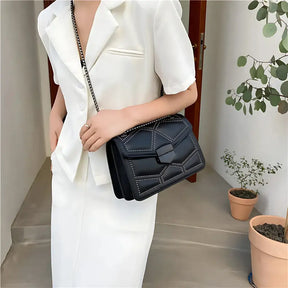 Bolsa Feminina de Couro Preto Modelo Prestige