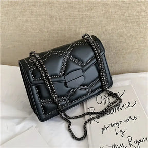 Bolsa Feminina de Couro Preto Modelo Prestige