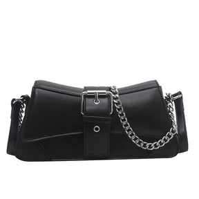 Bolsa Feminina de Couro Preto Modelo Saphira