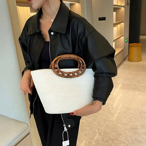Bolsa de Palha Off White Modelo Elara