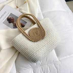 Bolsa de Palha Modelo Lolla Off White Bege