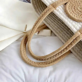 Bolsa de Palha Modelo Lolla Off White Bege