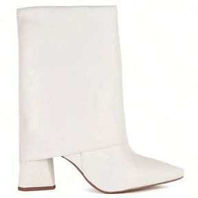 Bota Cano Médio Bico Fino Branca