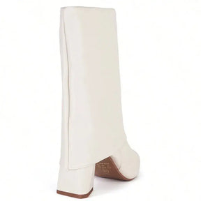 Bota Cano Médio Bico Fino Branca