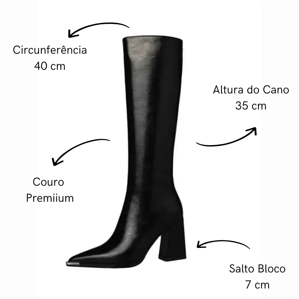 Bota Feminina Cano Longo Preta Infinity
