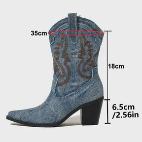 Bota Feminina Texana Jeans Dallas