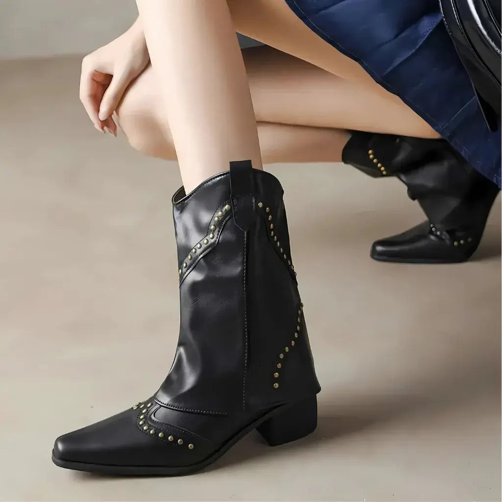 Bota Feminina Texana Preta Denver
