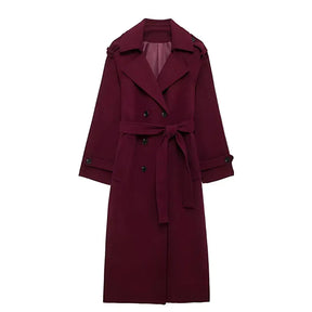Casaco Longo Feminino Vinho Velvet