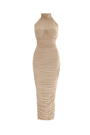 Vestido Midi Modern Silia Taupe