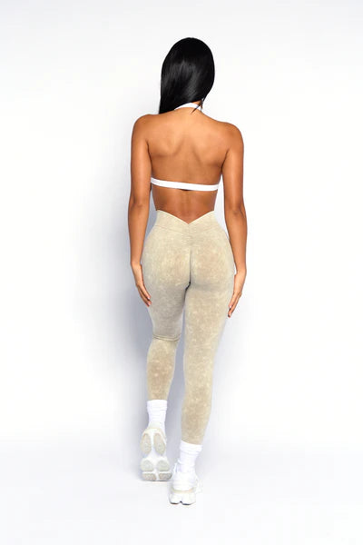 Calça Legging Destonada Efeito Efeito Push-Up Costura em V Modern Lyra - FITNESS