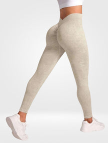 Calça Legging Destonada Efeito Efeito Push-Up Costura em V Modern Lyra - FITNESS