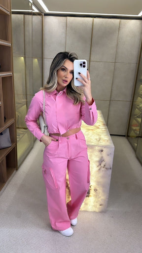 Conjunto Luana | Cropped e Calça Cargo