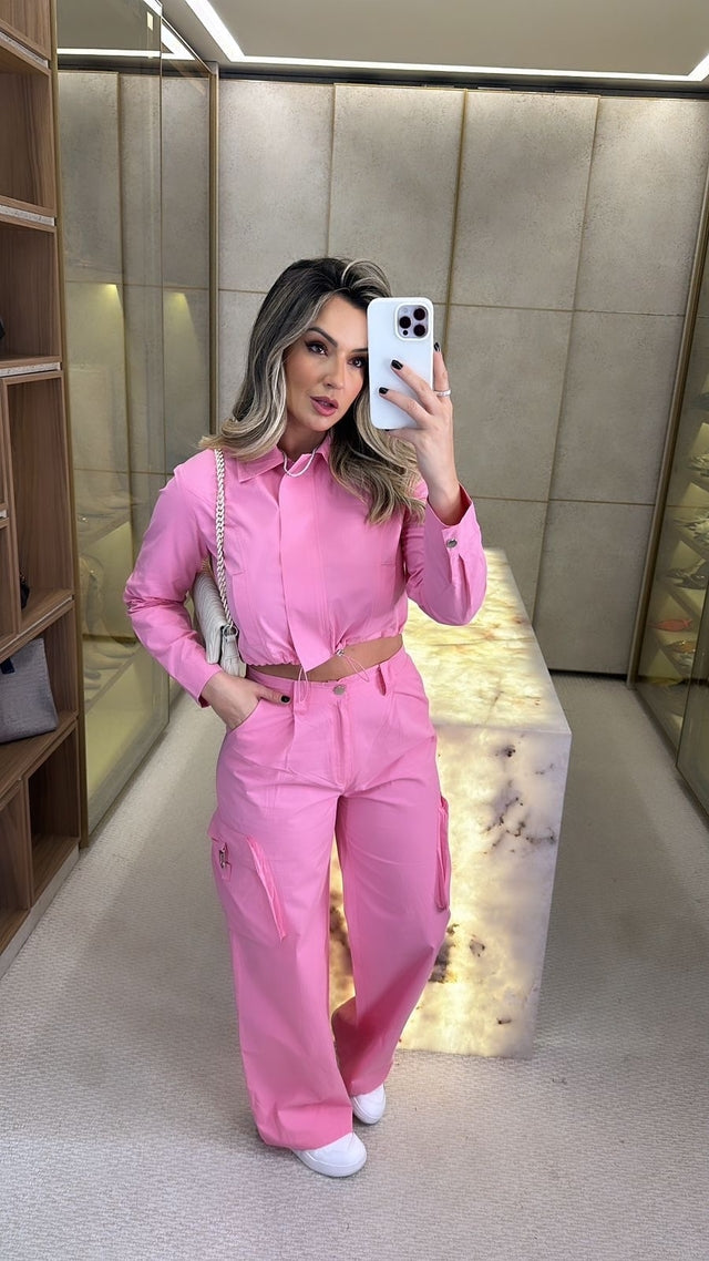 Conjunto Luana | Cropped e Calça Cargo
