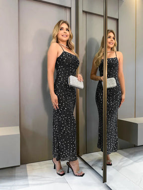 Vestido Giovana| Bordado Com Strass