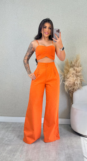 Conjunto Linho Alana - Laranja